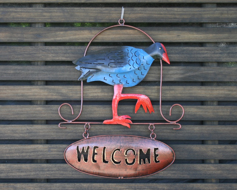 Pukeko welcome sign
