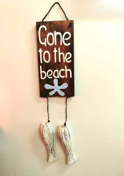 Gone To The Beach sign