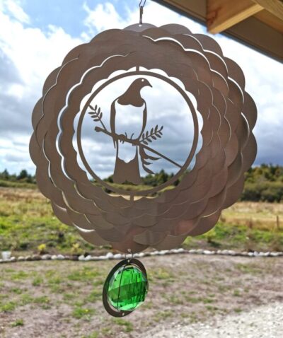 Silver Kereru Wind Spinner